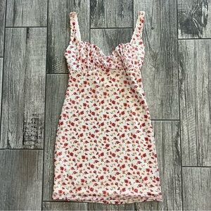 Urban Outfitters Ivory Floral Mesh Mini Dress Size XS